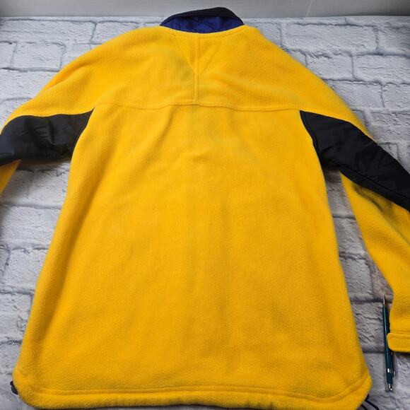Y2k Tommy Hilfiger Jeans Yellow Jacket Colorblock Fleece Mixed Media size Large - Picture 14 of 16